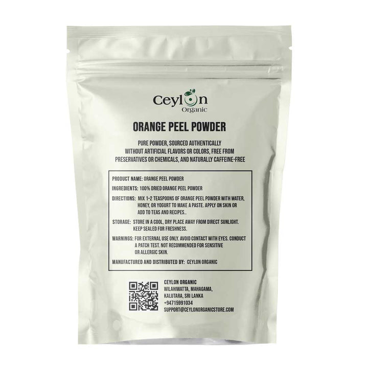 orange peel face pack, vitamin c powder natural, orange peel cosmetic ingredient, orange peel exfoliant, sun-dried orange peel powder, pure orange peel powder, orange peel powder benefits, orange peel powder Sri Lanka, premium orange peel powder, herbal orange peel powder