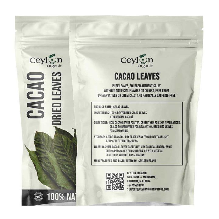 Cacao leaves, organic cacao leaves, herbal tea, natural wellness, antioxidant-rich leaves, cacao leaf benefits, sustainable cacao, digestive health, holistic health, cacao tea,Organic cacao leaves, ideal for herbal teas, offering natural antioxidants and wellness benefits, sustainably sourced for holistic health and digestive support.