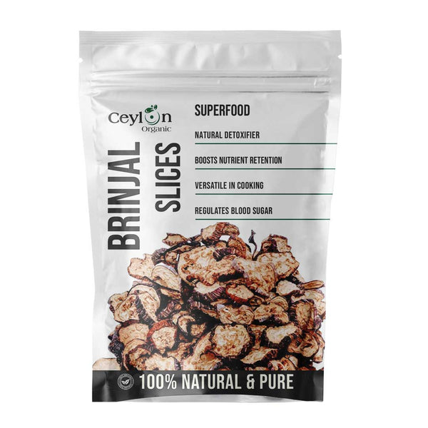 Dried brinjal slices – rich in antioxidants, perfect for adding to curries, stews, and healthy recipes.