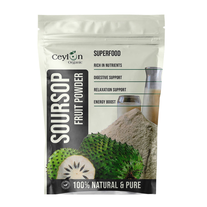 Pure soursop fruit powder with no additives – a natural choice for healthy recipes.