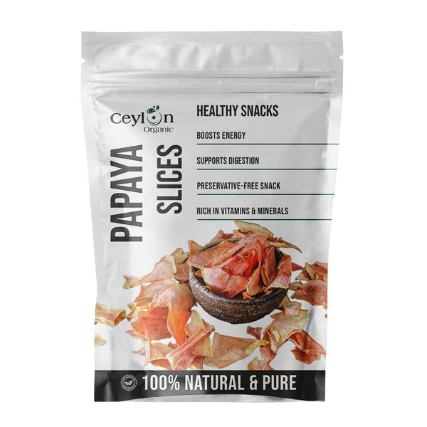 Natural dried papaya fruit slices – healthy tropical snack rich in fiber, vitamins, and antioxidants, perfect for snacking, smoothies, and desserts.