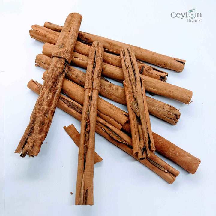 A bundle of cinnamon sticks, with a warm and inviting aroma.