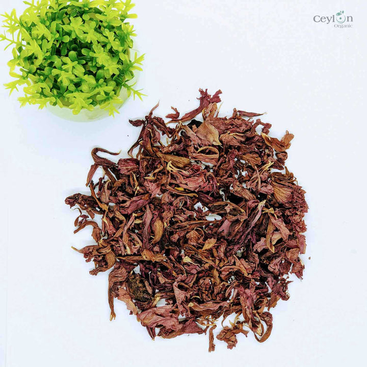 100% Natural Ceylon Organic Dried Hibiscus Flowers 50g, Healthy Drink  Herbal Tea