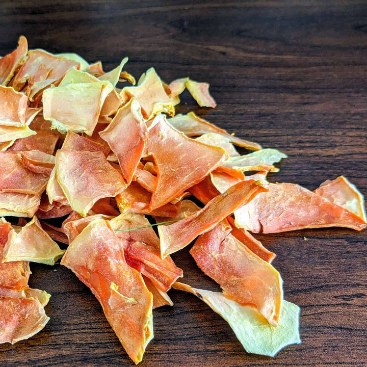 Tropical dried papaya fruit slices – delicious chewy snack for everyday health