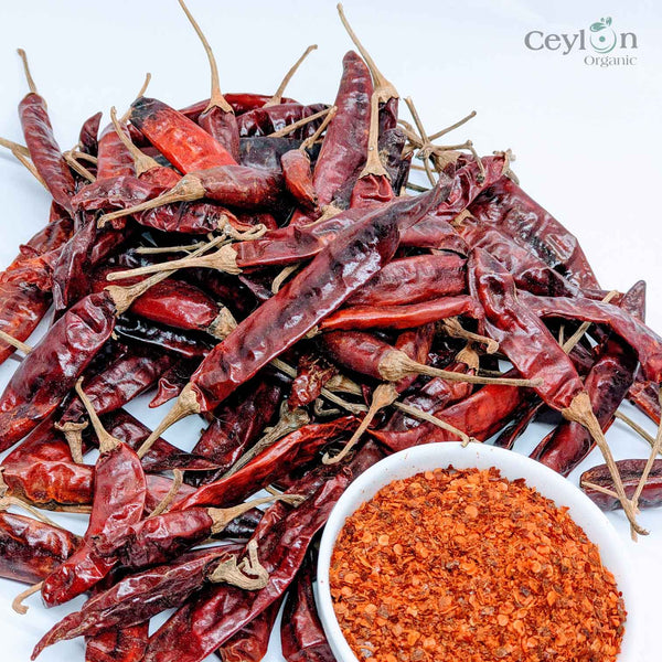 2kg+ Dried Red Chilli Pods - The Perfect Ingredient for Curries, Salsas, and Stir-Fries  | Ceylon  Organic